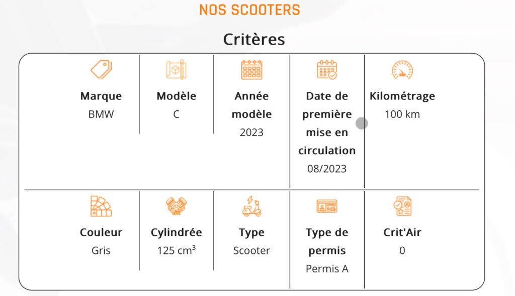 TARIF LOCATION SCOOTERS ELECTRIQUE BMW